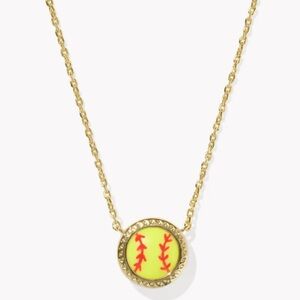 Kendra Scott Softball Gold Short Pendant Necklace 🥎